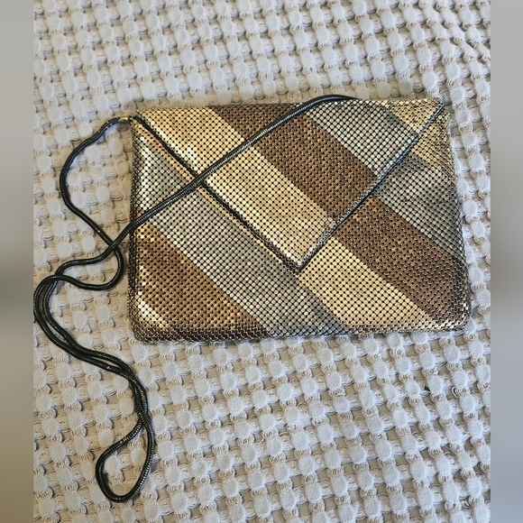 Vintage DELILL Chain Mesh Metal Bag Clutch/Shoulder.Art Deco.Bronze/gold/silver - Picture 12 of 15